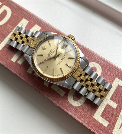 rolex datejust 16014 two tone.